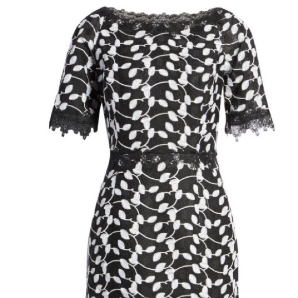Shani Dresses & Skirts - Shani Elegant Black White Lace Dress, Size 12, Knee Length, Fully Lined.